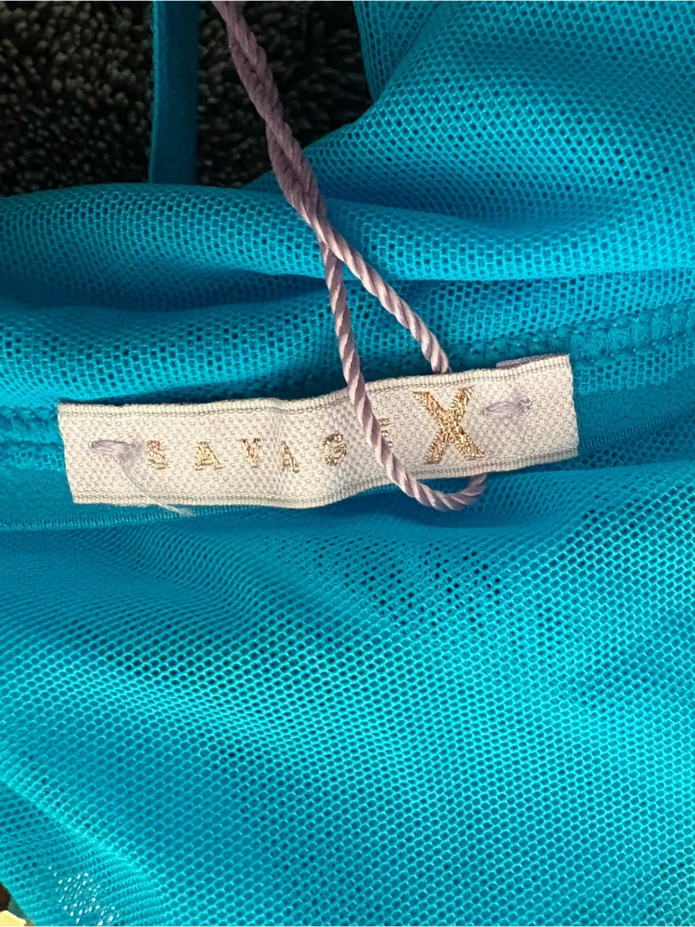 Savage X Fenty Bright Turquoise Mesh Triangle Bikini Top
